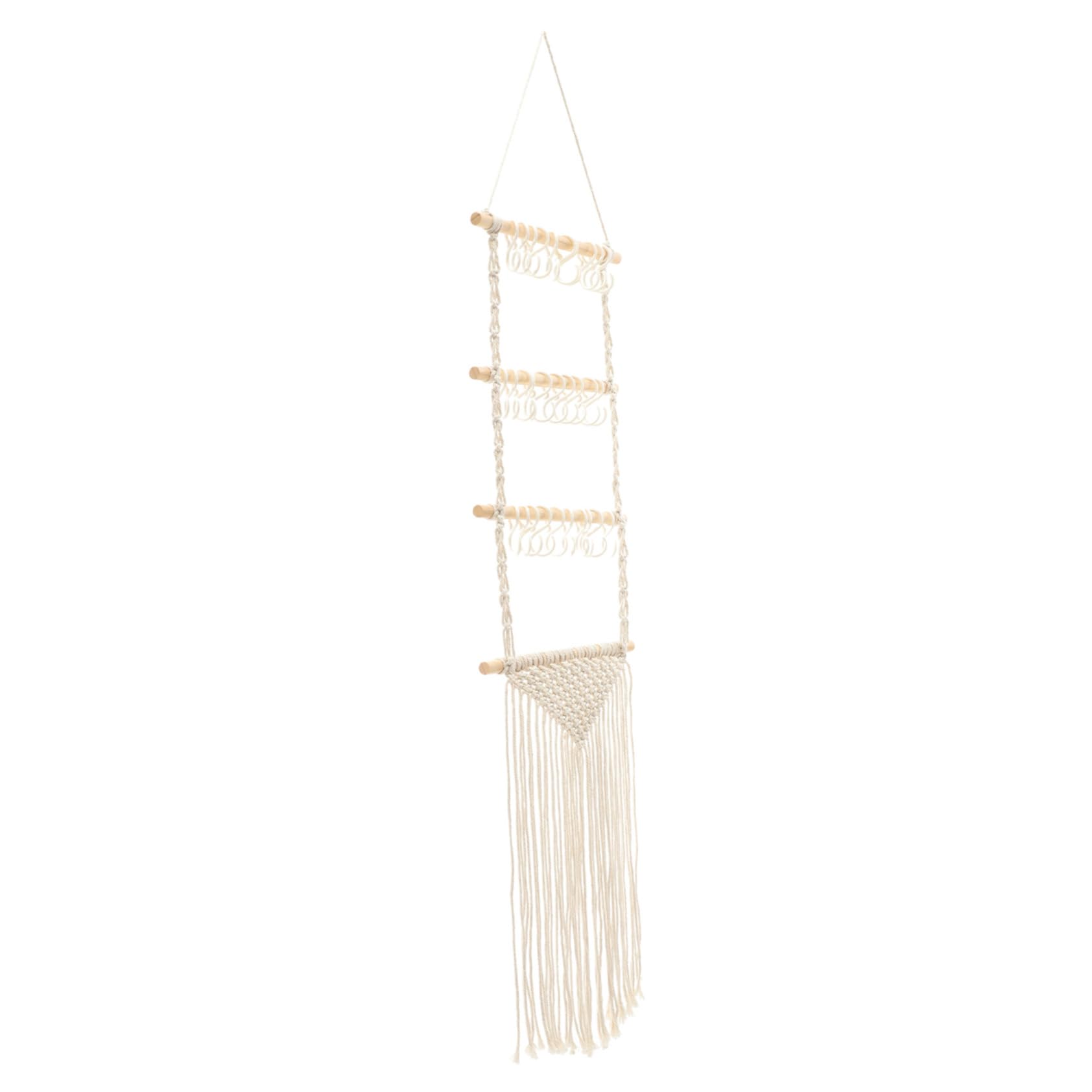 Support mural macramé pour pinces et accessoires de coiffure bohème