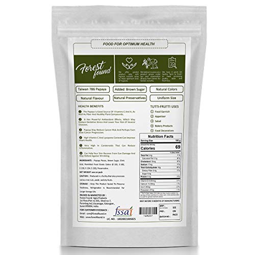 Image of Forest Found Multi Color Tutti Frutti 400g | Mix Fruit Cherries for Cake Making & Baking | Made with Taiwan Organic 786 Papaya & Brown Sugar | Natural Candied Fruit for Toppings, Cookies & Bread | No Artificial Flavors