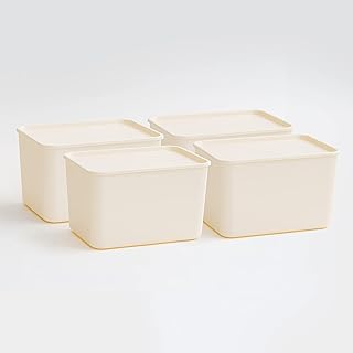 Sponsored Ad - IRIS USA Plastic Modular Bins & Lids Stackable Lidded Storage Organizer Bins for-Kitchen-Bathroom and Bedro...