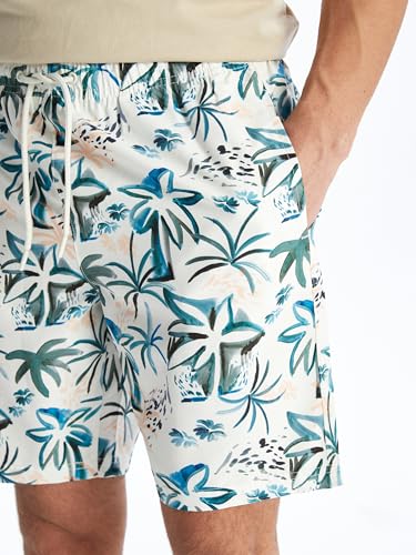 LC واكيكي ملابس سباحة للرجال بنمط قصير مقاس M لون بيج