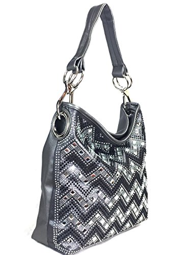 Sparkle Gem Chevron Rhinestone Hobo Bag3