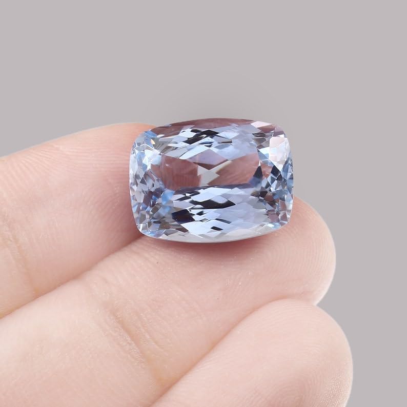 Aigue-marine brésilienne de qualité gemme coussin 16x12mm pour bague d'exception - 4