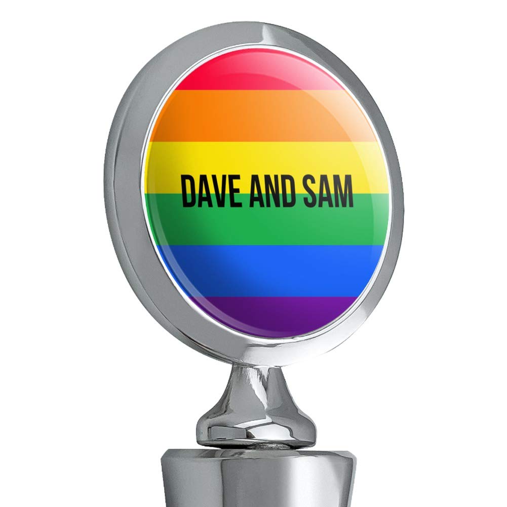 Personalized Custom Rainbow Pride 1 Line Wine Bottle Stopper