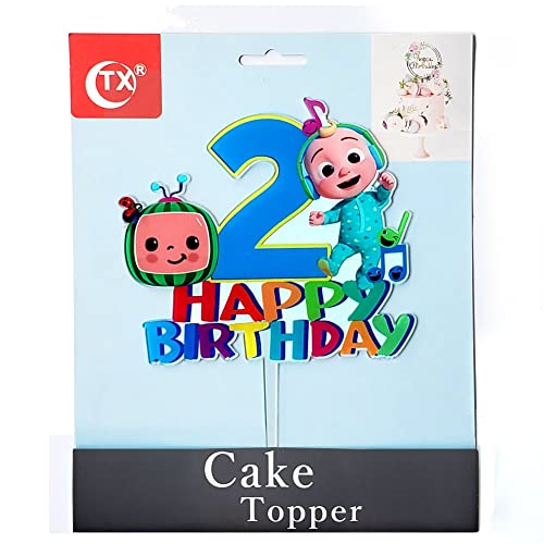 2Nd Birthday Cake Topper - Cartoon Theme Cake Decoration (Acrylic) #TOP2