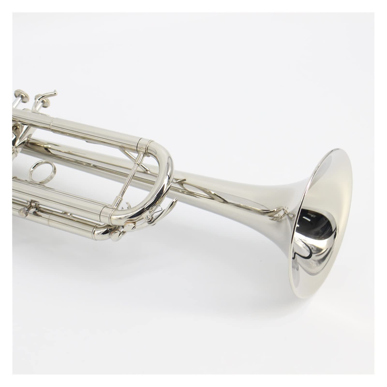 VSOLS Trompete BB Flache Messinginstrumente mit Mundstück von Case Handschuhen (Color : Silver)