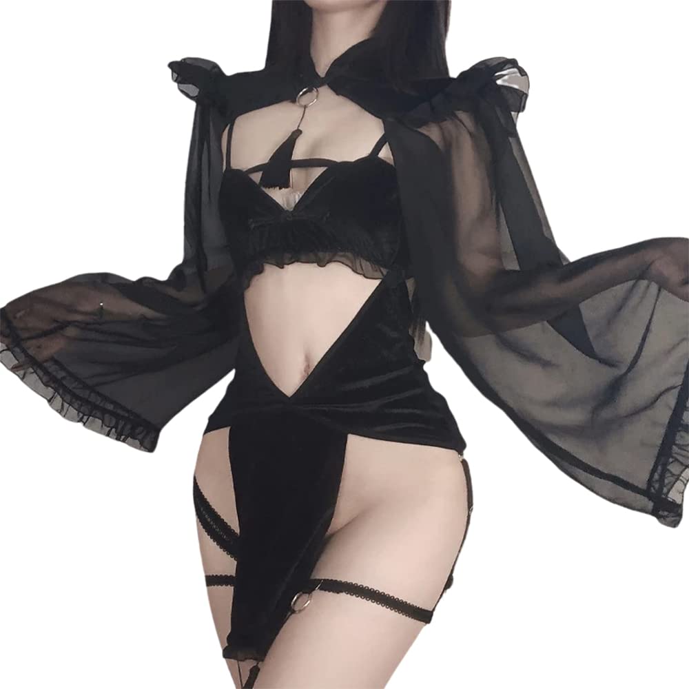 SINROYEE Sexy Witch Cosplay Costume for Women Naughty Anime Lingerie Kimono