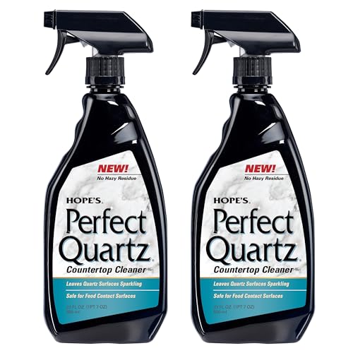 Comparison: Best Disinfectant Cleaner For Quartz Countertops 10 HOPE'S Perfect Quartz Countertop Cleaner, No Hazy Residue, Streak-Free, Safe on Food Contact Surfaces, Fragrance-Free, Sunscreen-Free, Counter Cleaner for All Brands of Quartz, 23 Fl Oz, Pack of 2