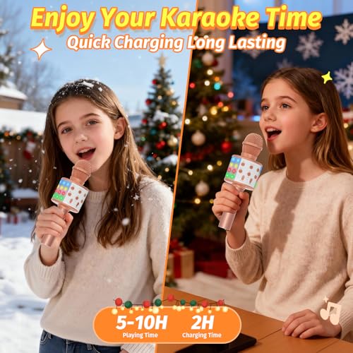 Fede Micrófono Karaoke Bluetooth, Microfono Inalámbrico Karaoke Portátil con luz LED Multicolor para Niños Canta Partido Musica, Compatible con Android/iOS PC o Teléfono Inteligente - imagen 7