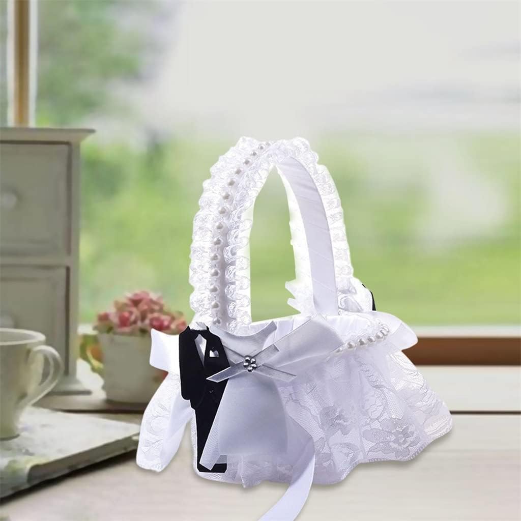 White Wedding Flower Girl Basket Sweet Symbol Party Supplies Bridal Accessories Favors