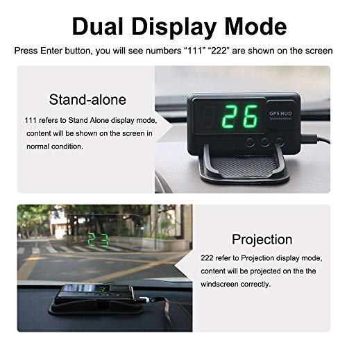 image for VJOYCAR Hud GPS Speedometer, Heads Up Display for Cars Windshield Proj