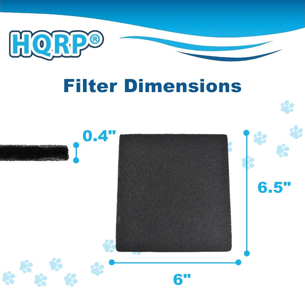 HQRP 6-Piece Activated Charcoal Carbon Litter Box Filters for Hooded Cat Litter Box, 6 x 6.5 Inch Trimmable Pads, 10mm Thick - image 5