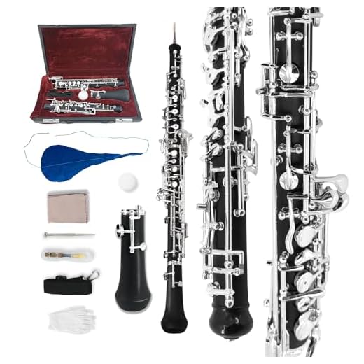Yinfente Oboe Profesional Con Llave C Izquierda F - Resonancia Semiautomática, Ebonita/Palisandro + Piezas (Ebonita)