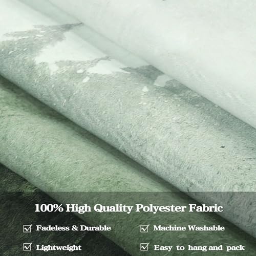 Kampdream Mountain Forest Tapestry, Misty Foggy Watercolor Scenery Art Wall Tapestries thumb #5