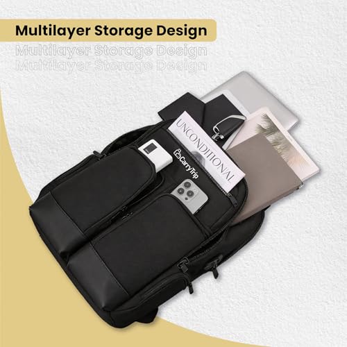 Image of CARRY TRIP Business Laptop Backpack - Stylish Office & Travel Backpack for Men & Women - Fits up to 15.6 Inch Laptop - USB Port, Multiple Compartments - Overnight Casual Bag