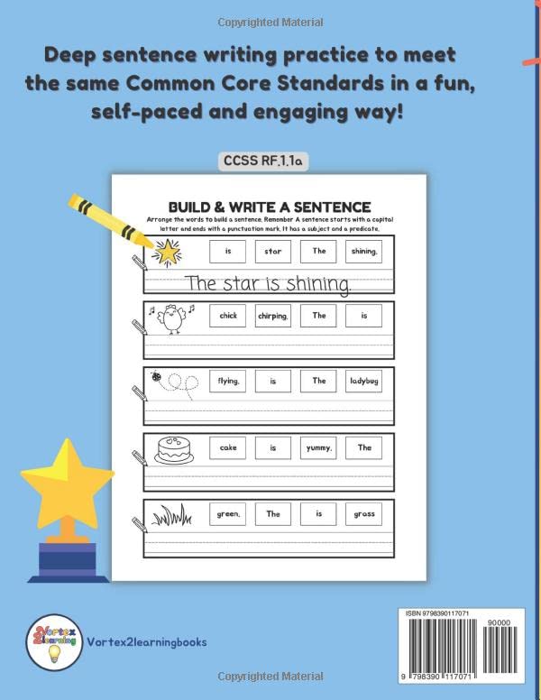 Sentence Structure Workbook: Simple Sentence Writing Activity Book For Kids: Common Core ELA Aligned 2