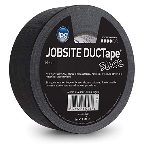 IPG JobSite DUCTape, Colored Duct Tape, 1.88" x 60 yd, Black (Single Roll) #1