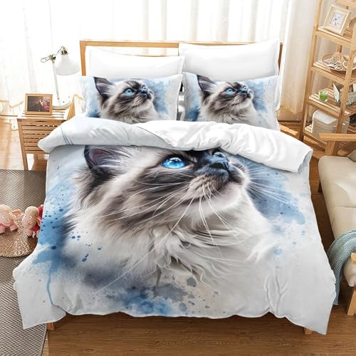 Parure de lit microfibre avec impression 3D Chat Muppet pour ado - 2