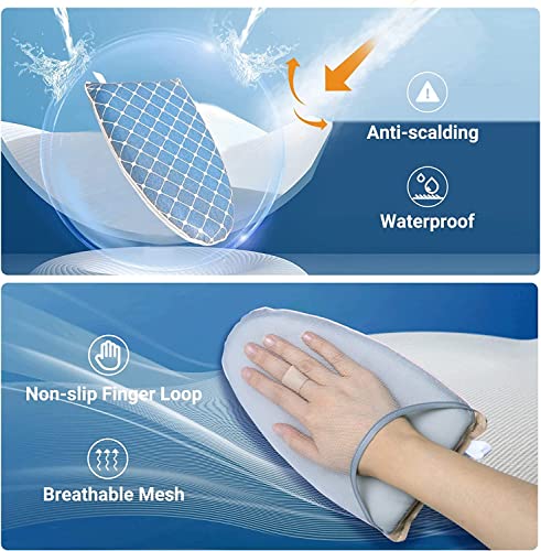 Image of CUBIZ Garment Steamer Ironing Glove, Waterproof Anti Steam Mitt with Finger Loop, Complete Care Protective Garment Steaming Mitt, Heat Resistant Gloves for Clothes Steamers (1 x MULTI-COLOR)