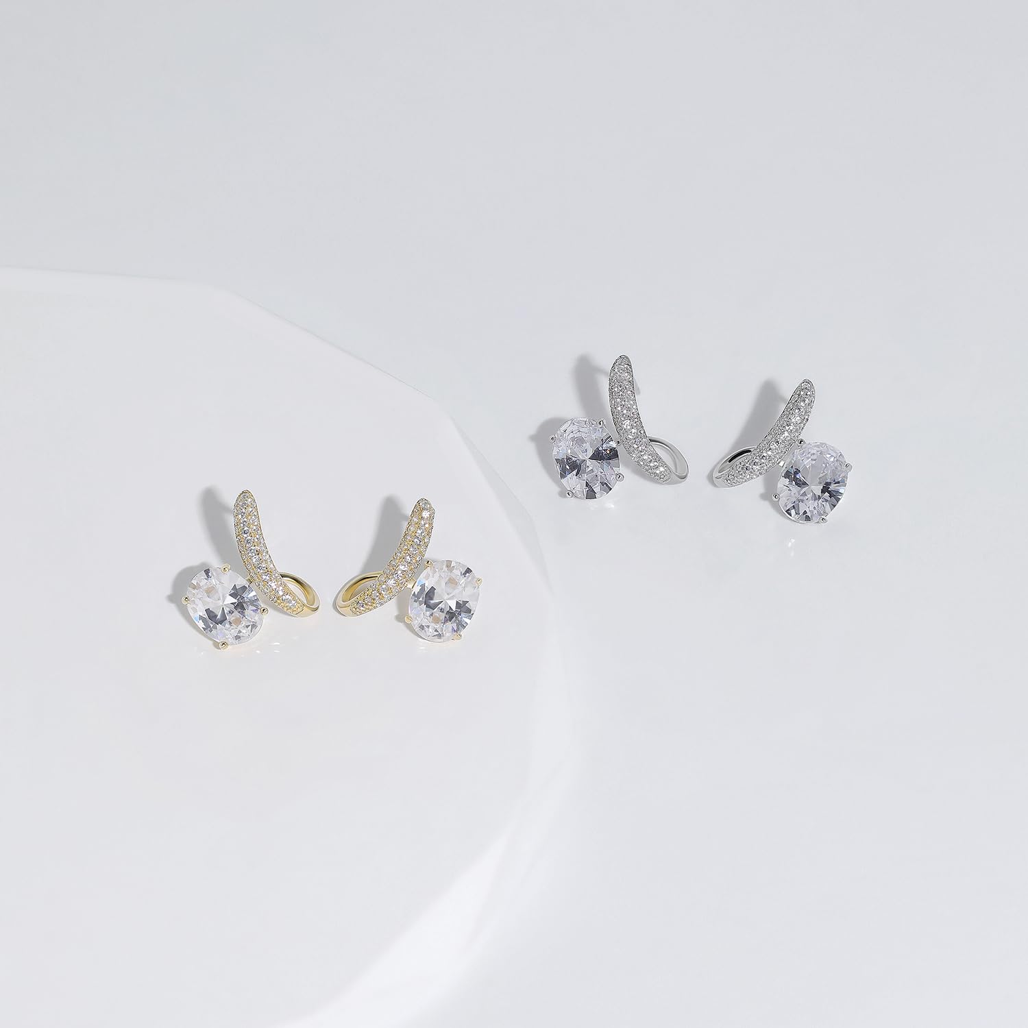 Meissa Orecchini Donna Argento 925 Orecchini Diamante splendente Orecchini Sposa Fidanzata Ipoallergenico Gioielli Regalo Anniversario Matrimonio per donna ragazza, Argento