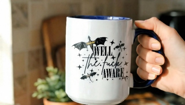 Amazon.com: Well The Fuck Aware Mug – Bat & Star Design – Bold