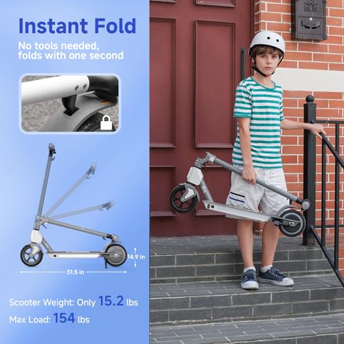 isinwheel S4 Kids Electric Scooter (Blue) - 200W Motor, 12 MPH Top Speed, 8 Mile Range - Image 5