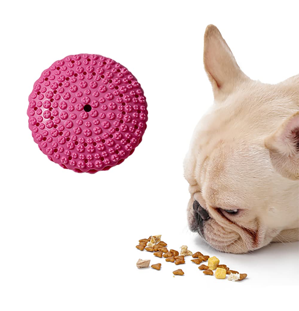 LRRH UFO Meal Dispensing Dog Toy Puzzle Treats for Dogs Interactive Entertainment Food Game/Slow Feeder/Wobble Toy (Red)