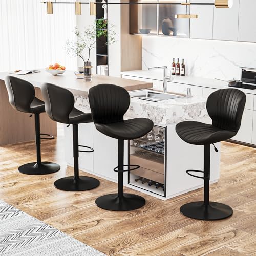 Waleaf Hydraulic Swivel Bar Stools Set of 4
