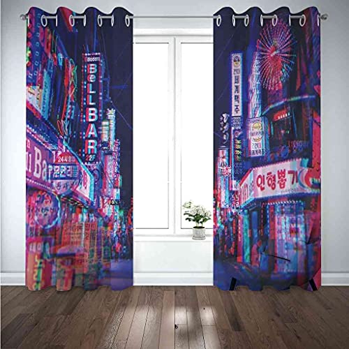 Rideaux à oeillets 100% polyester occultant et isolant pour chambre
