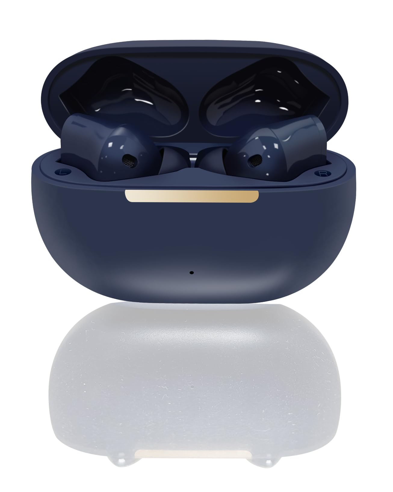 TINGER in-Ear ANC Wireless Earbuds, 35dB Active Noise Canceling Bluetooth Headphones, 24H Playtime Hi-Fi Bass Earphones with IPX4 Waterproof, Built-in Mic for Travel Workout (Blue)