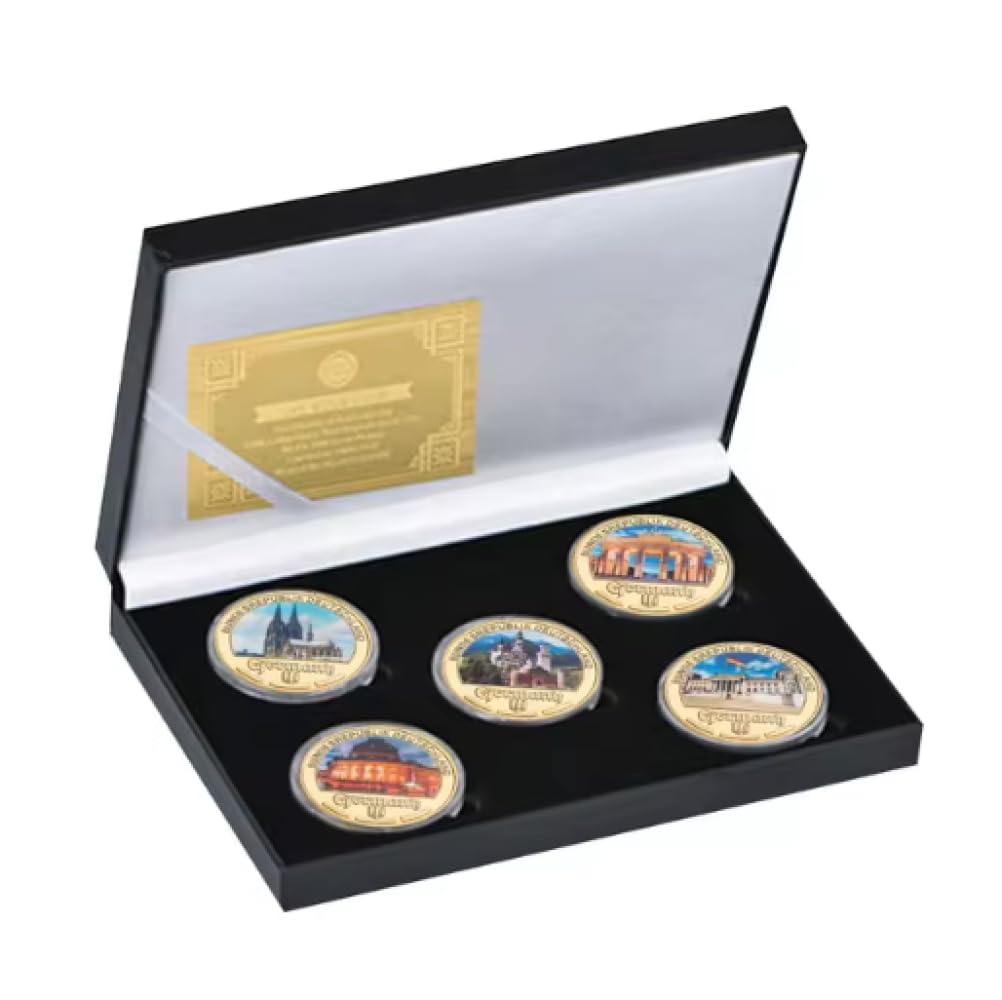 Moneda Conmemorativa Arquitecturas emblemáticas alemanas Moneda de desafío bañada en Oro Atracciones Famosas Moneda Alemana Regalo Coleccionable de Recuerdo