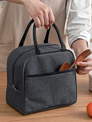 Image of HYLOL Insulated Travel Lunch /Tiffin /Storage Bag for Women and Men Office, Collage and School (Grey) (Cotton) 7 liters