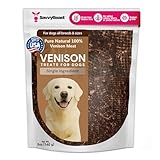 SavvyBeast Venison Dog Treats – Single Ingredient, Human-Grade Jerky – Lean, High-Protein Venison Meat – Grain-Free Training & Reward Snacks – Real Meat Treats for Dogs – Made in USA – 5 oz