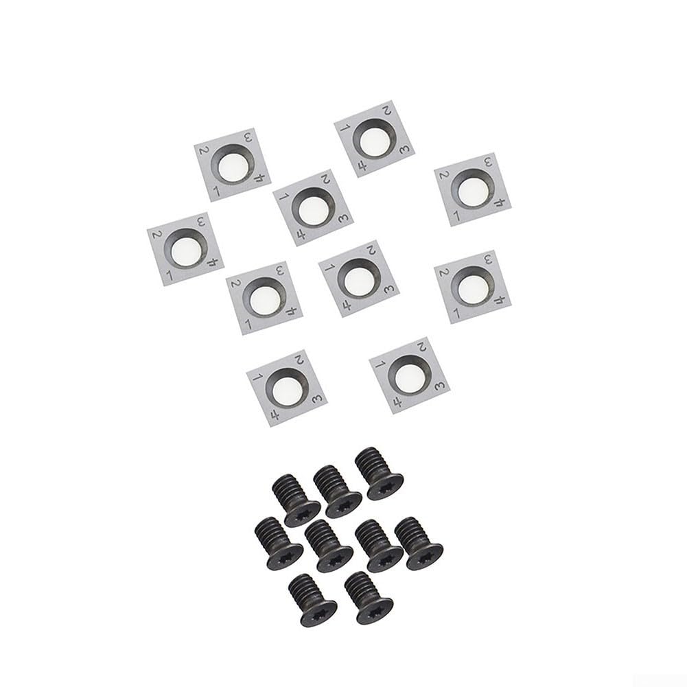 TCT Wendbare Hobelmesser-Einsätze, 10 Stück, 14 x 14 mm, Hartmetall, quadratisch, Schneiden