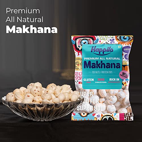 Image of Happilo Premium All Natural Fox Nuts (Phool Makhana) 200g | Lotus Seeds, Gorgon Nuts, Puffed Kernels, Hand-Picked (Pack of 2)