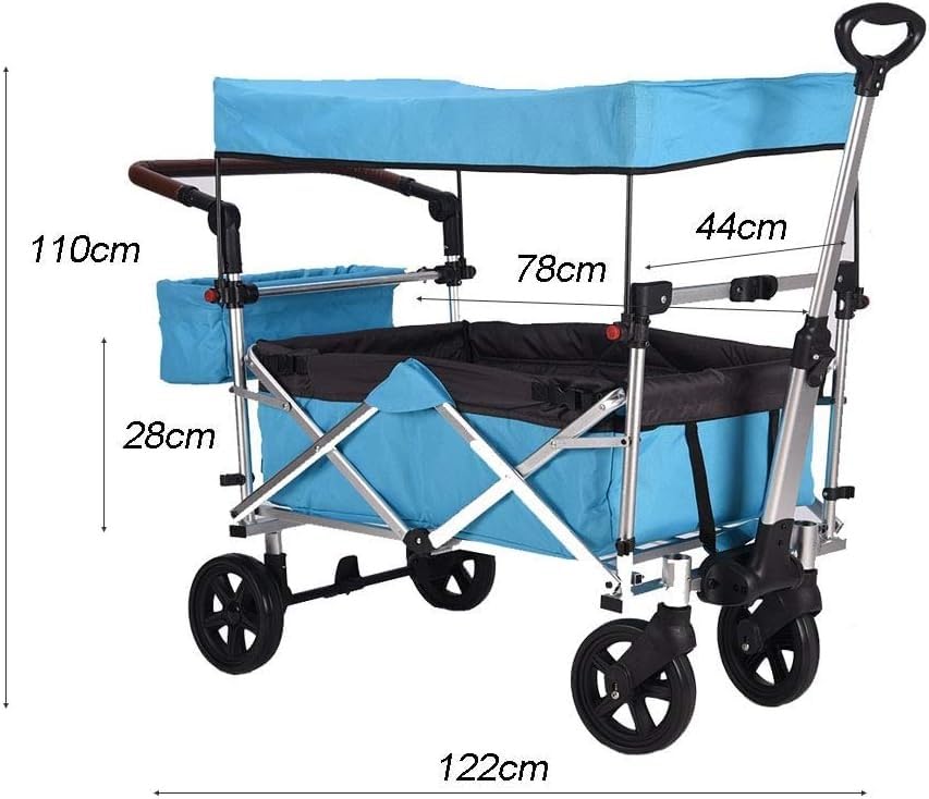 Carretilla Plegable de Gran Capacidad para Jardín Trolley Infantil con Sombra Portátil para Camping y Transporte en Jardín miniatura 7