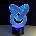 Abstract Circle 3D Led Illusion Lamp YKL WORLD Kids Night Light 7 Colors Change Toys Bed Room Table Decor Christmas Gifts Birthday Present for Boys Kids