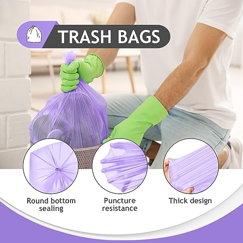 Image of 8 Gallon 330 Counts Clear Colorful Trash Bags Kitchen Garbage Bags by Teivio, fit 25-30Liter Bathroom Trash Can Bin Liners, Plastic Bags for home office kitchen，Multicolor (Pack of 2)