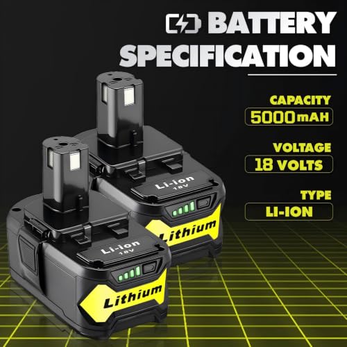 Image of 2Pack Upgrade 90000mWh High Capacity Replacement for Ryobi 18V Battery ,Compatible with Ryobi 18V ONE+ System Cordless Power Tools and Charger