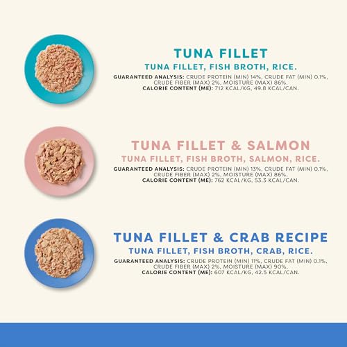 Image of Applaws Fish Variety Pack Wet Cat Food in Broth 12-Pack, High Protein, Limited Ingredient, Grain Free, Canned Cat Food, No Fillers, No Artificial Additives (12 x 2.47 oz Cans)
