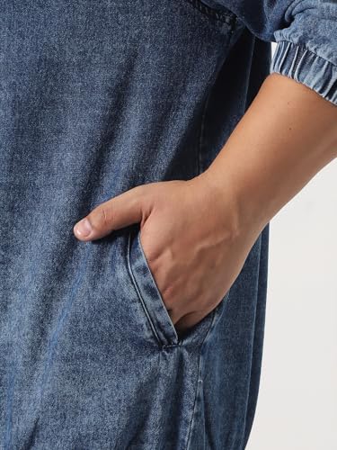Image of Urbano Plus Men's Relaxed Fit Full Sleeve Harrington Denim Jacket