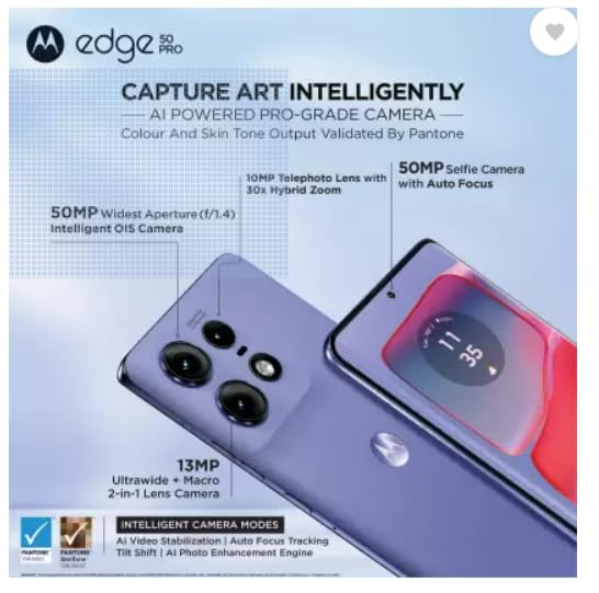 Motorola Edge 50 Pro (Luxe Lavender, 8GB RAM, 256GB Storage