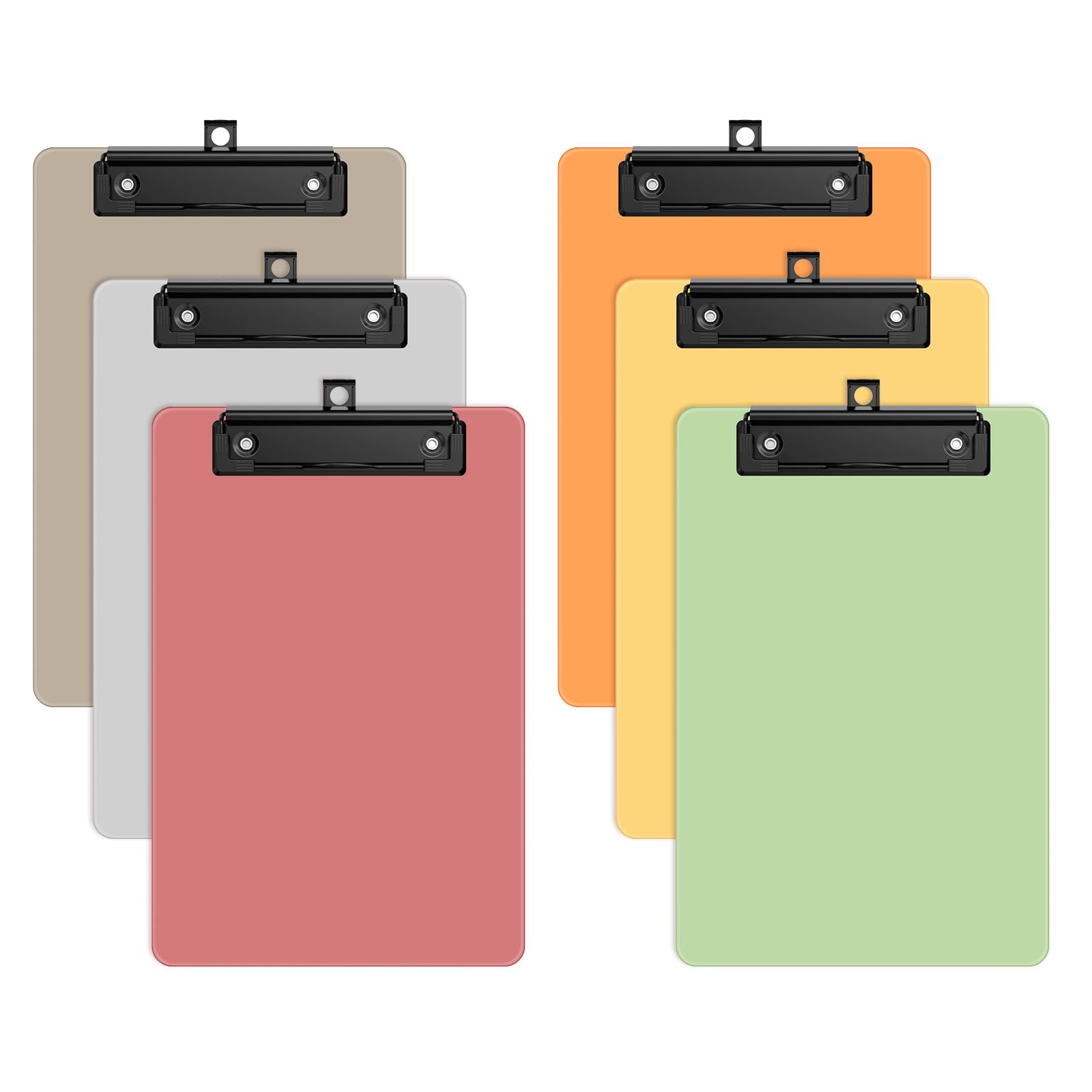 Zoenley 6 Pack Dark Colorful Small Clipboard, 9 x 6 Half-Letter Size for Classroom, Students, Teacher, Nurse, A5 Mini Clip Board with Low Profile Clip, Office & School Supplies