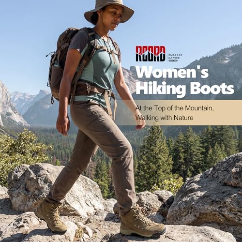 Image of R CORD Womens Hiking Boots Waterproof Slip-Resistant Cushioned Support Durable for Hiking, Travel, Rainy Days, Camping, and Outdoor Adventures