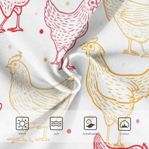 Joisal Fancy Toddler Girls Underwear 2t Cotton Girl Panties Cute Cartoon Chickens White Briefs Undies Kids3
