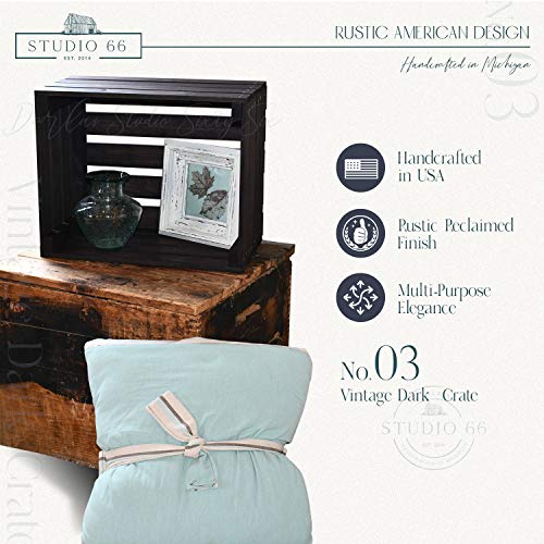 Vintage Stained Rustic Wood Crate #TOP1