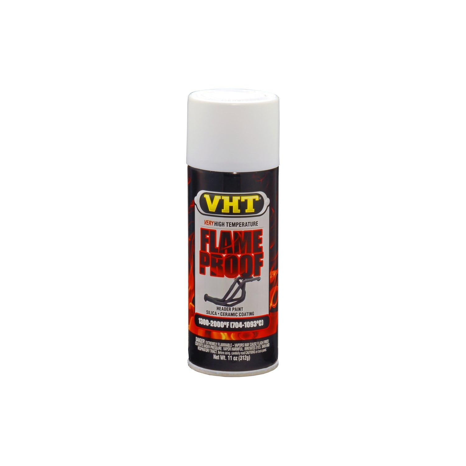 VHT SP118 Flameproof Coating Very High Heat Spray Paint Primer – White – 11 oz Aerosol Can