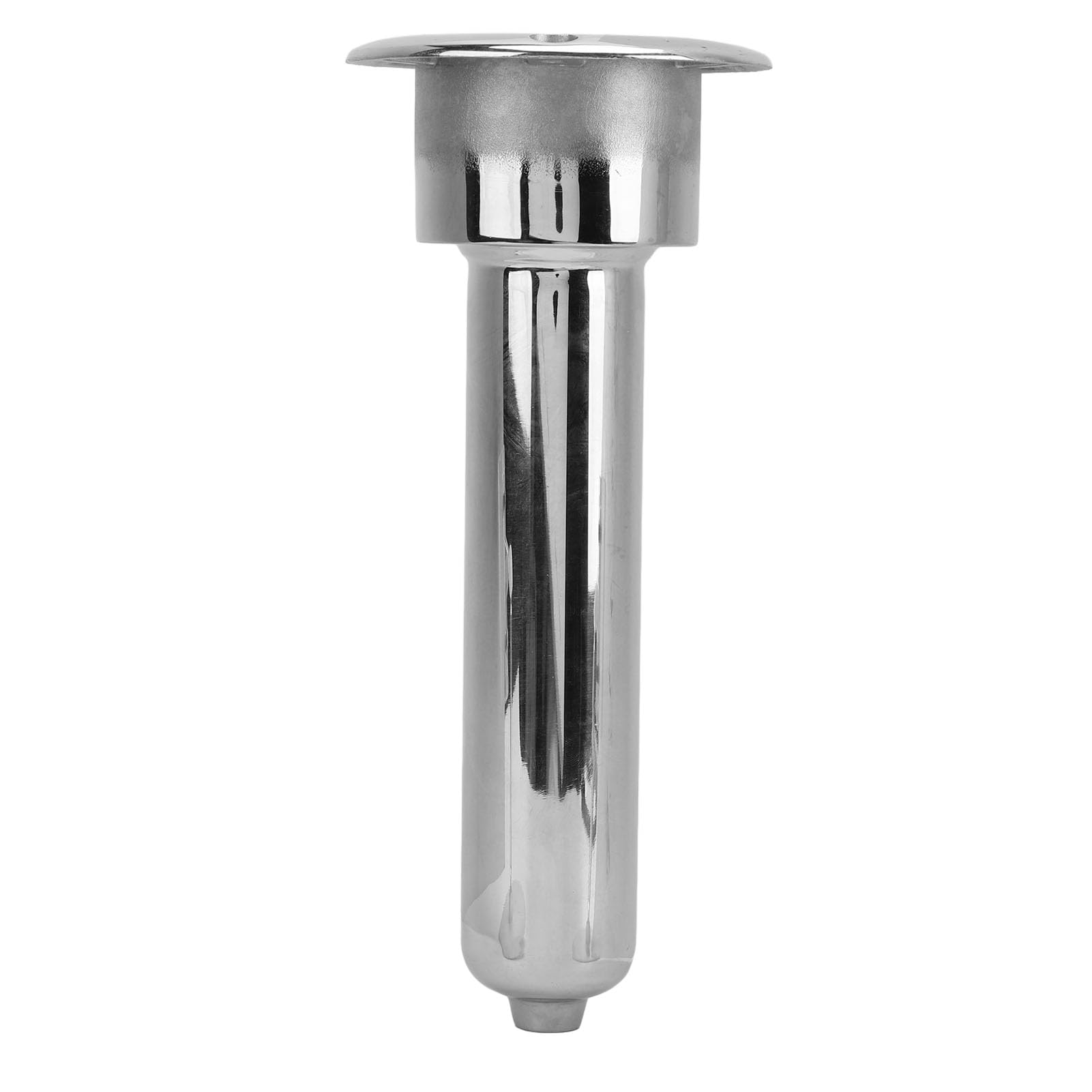 2 in 1 Boat Fishing Rod Cup Holder Stainless Steel Strong Structure 280mm Round Top Cup Holder for Yacht Ship (0 Degrees)