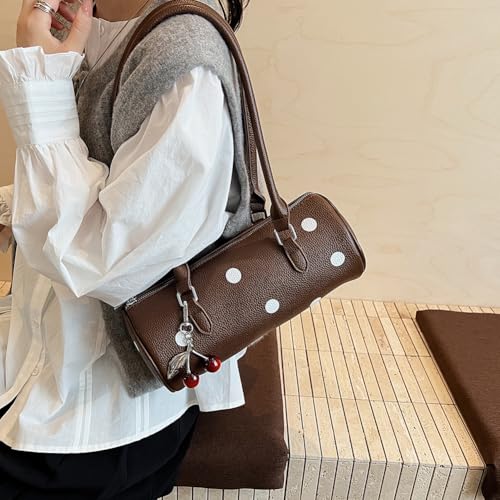 PU Leather Small Handbag Polka Dot Satchel Handbag Simple Crossbody Bag for Women Dating Shopping Outing3