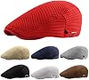 Gorra Newsboy de Algodón para Hombre, Gorra Plana, Ivy, Gatsby, Gorra de Conductor, Cabbie Irlandesa, Gorra de Caza, Gorra Tipo Boina (Blanco, Talla Única) 2