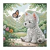 hill froeistung Special Shape Dog Diamond Art Painting Kits for Adults,Butterfly Diamond Art Kits for Beginners,Diamond Art Kits for Home Decor12×12inch/30×30cm Animals
